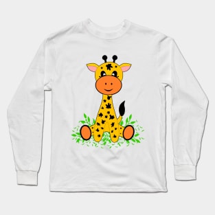 Cute funny baby giraffe for kids Long Sleeve T-Shirt